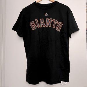 Majestic Giants Belt Jersey Baseball Short Sleeve Tee Shirt